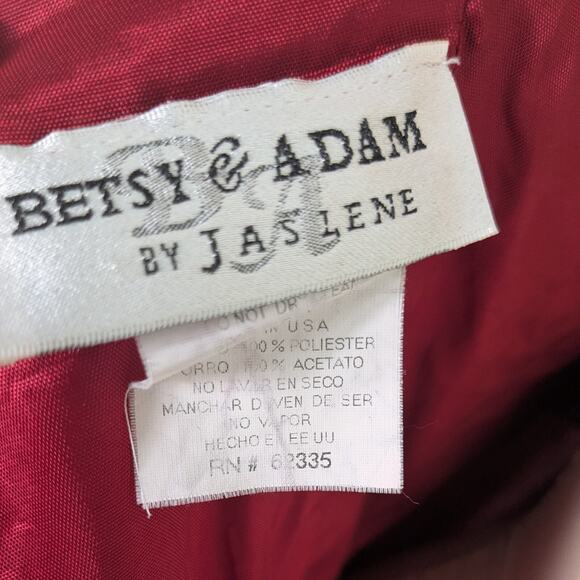 Vintage Betsy Adam Prom Dress Maxi Gown 14 Red Black Goth Y2K Whimsigoth 90s - Picture 12 of 14